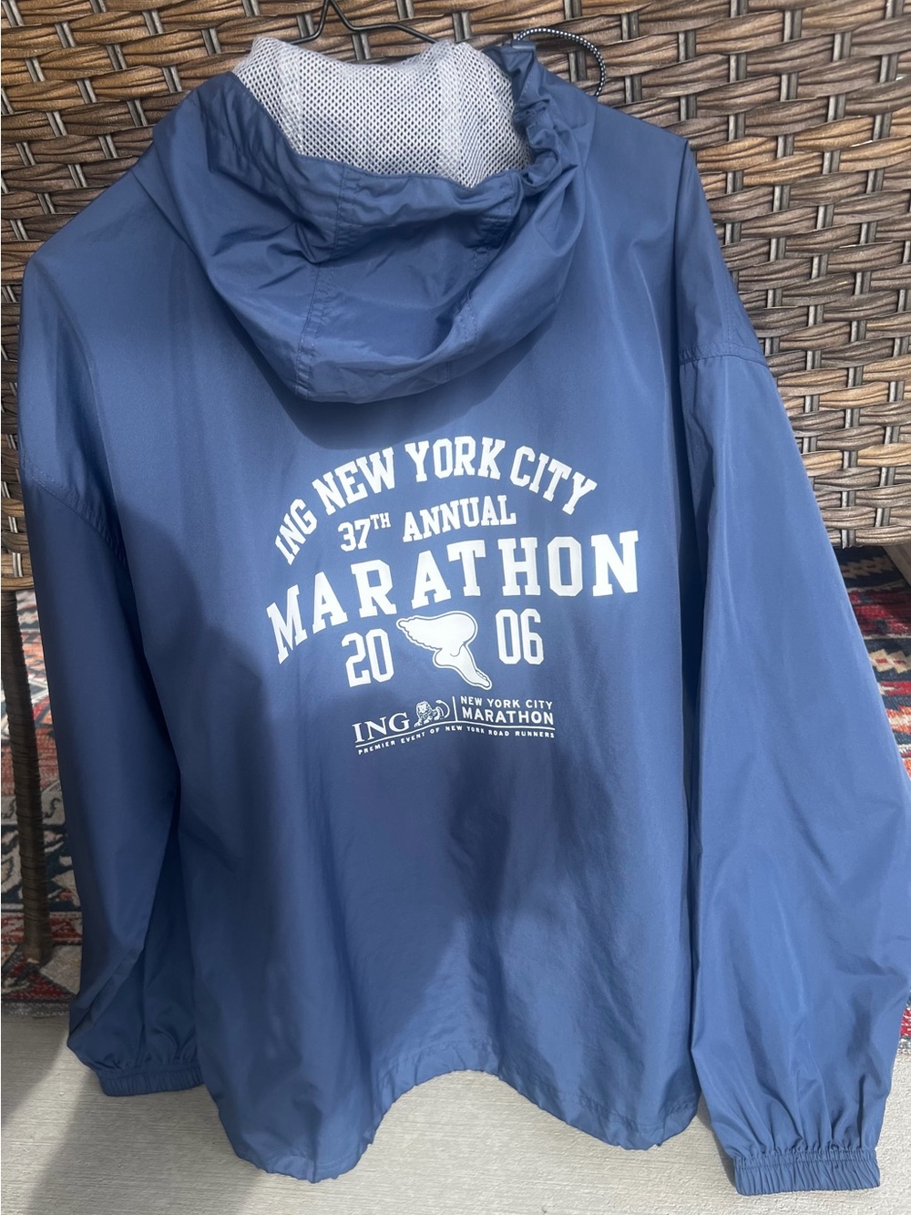 Ing Navy Marathon Pullover Windbreaker with White Graphic